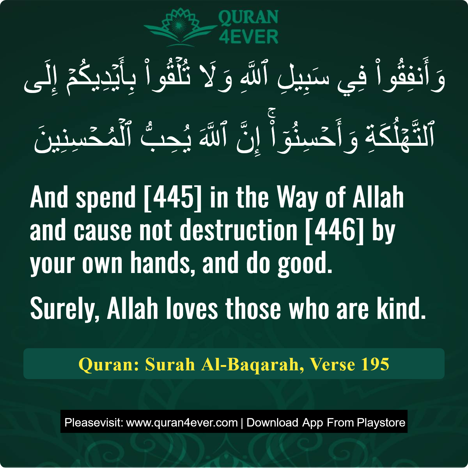 Surah 2, Ayah 195 - Quran Image