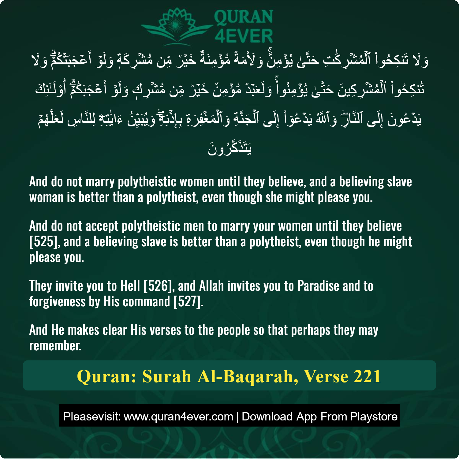 Surah 2, Ayah 221 - Quran Image