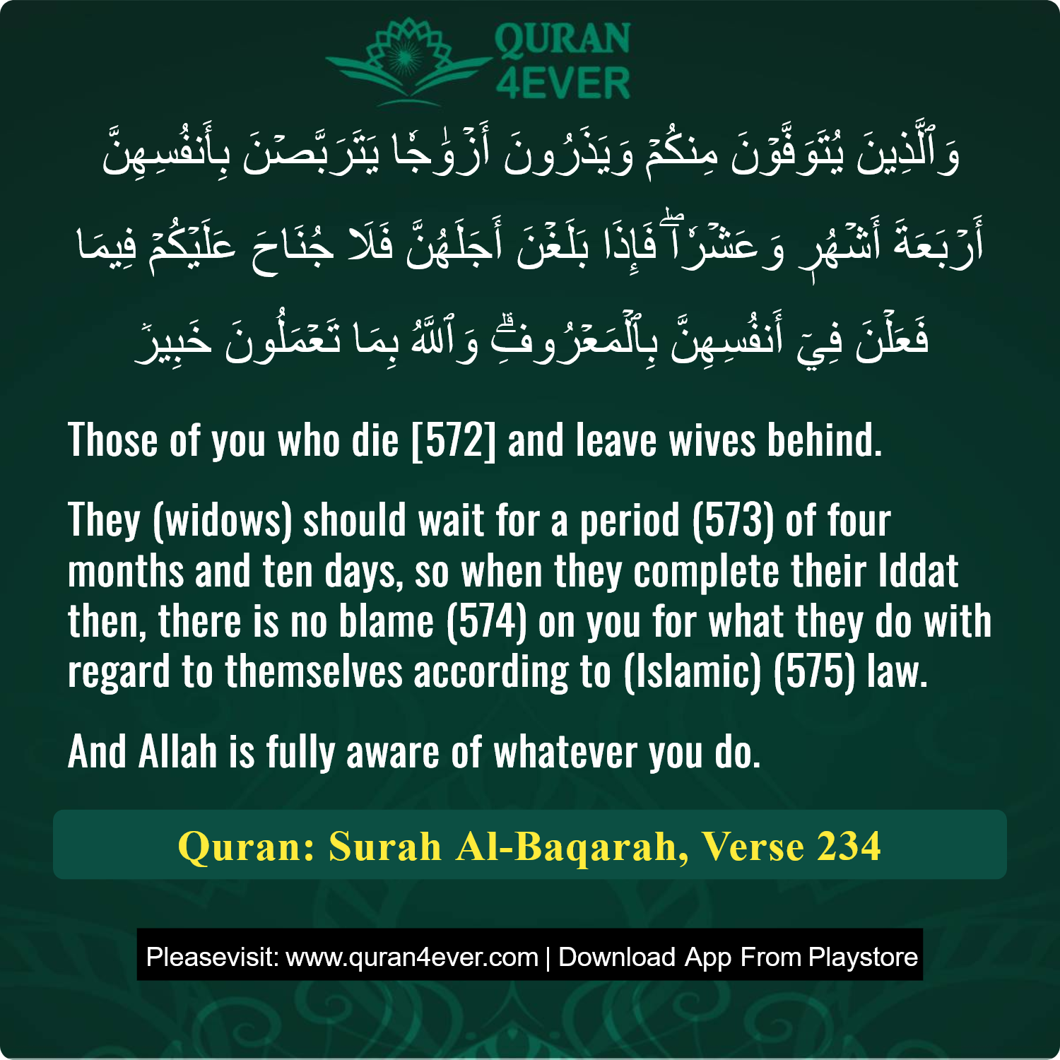 Surah 2, Ayah 234 - Quran Image