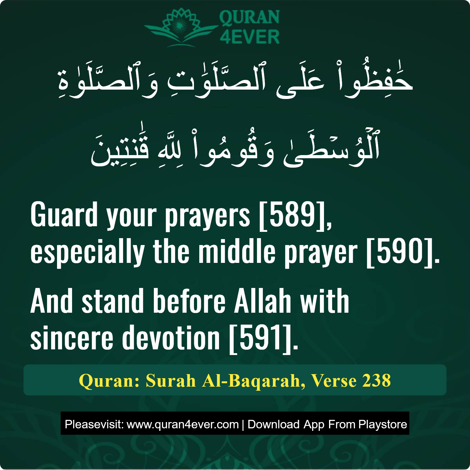 Surah 2, Ayah 238 - Quran Image