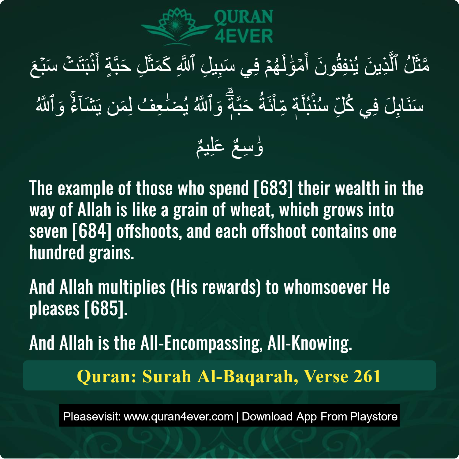 Surah 2, Ayah 261 - Quran Image