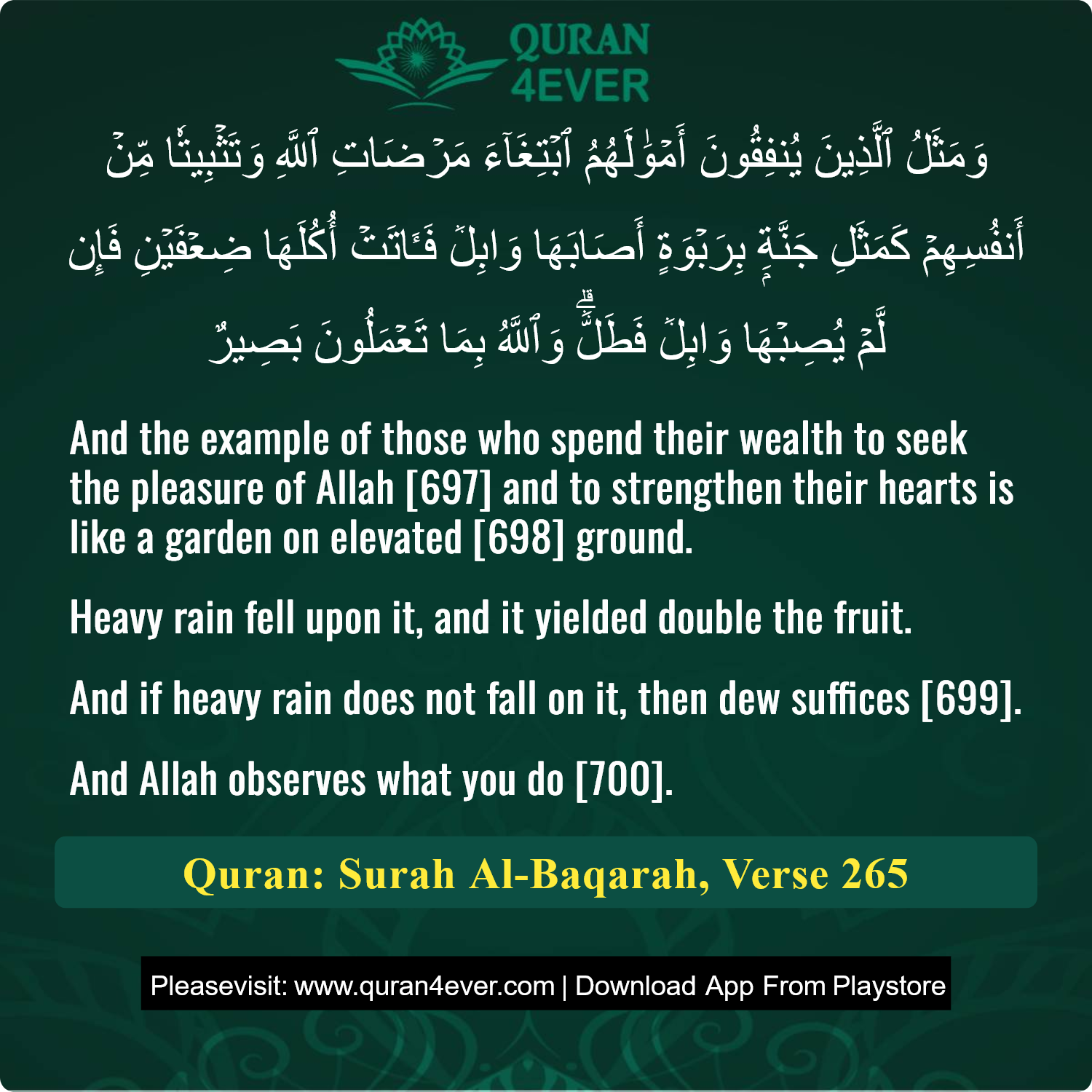 Surah 2, Ayah 265 - Quran Image