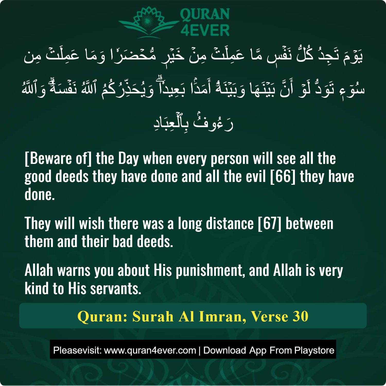 Surah 3, Ayah 30 - Quran Image