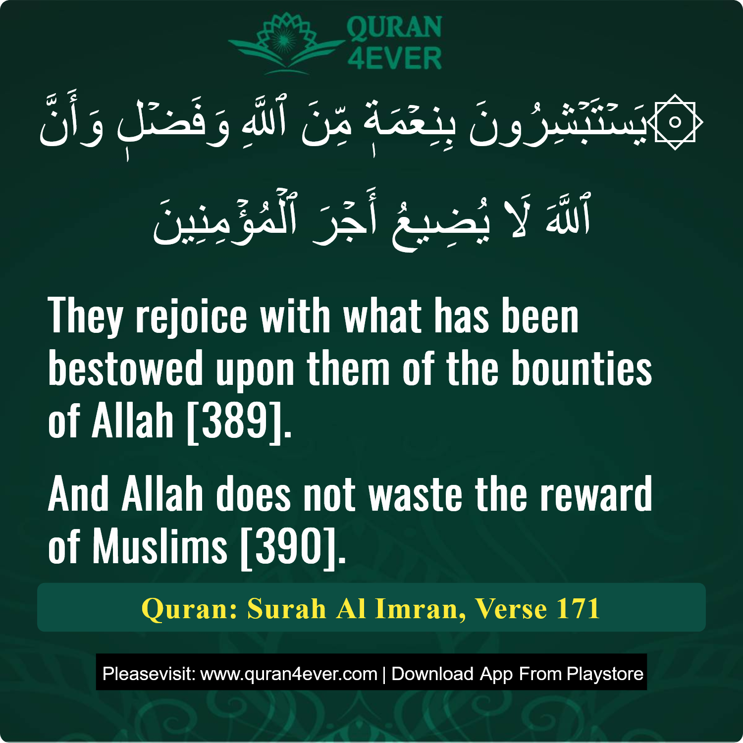 Surah 3, Ayah 171 - Quran Image