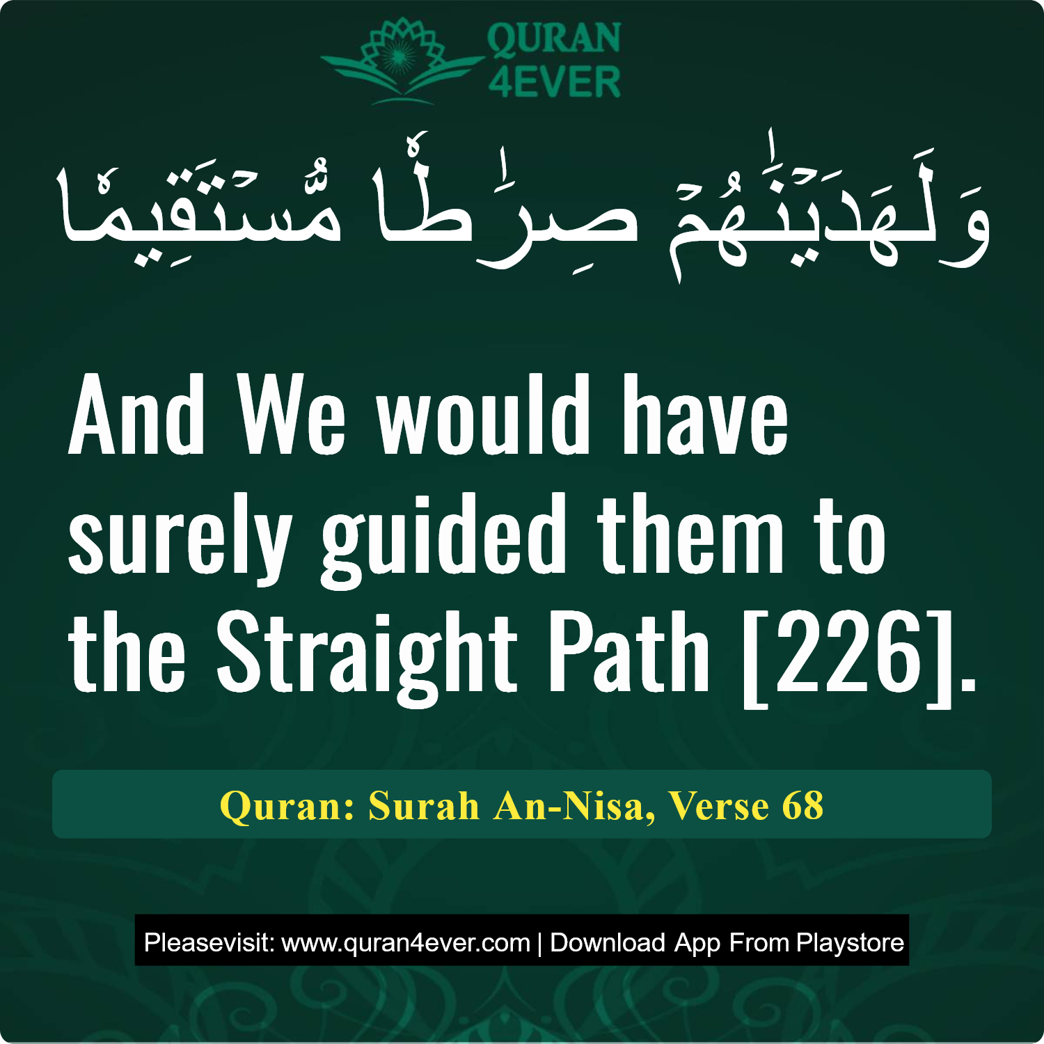 Surah 4, Ayah 68 - Quran Image