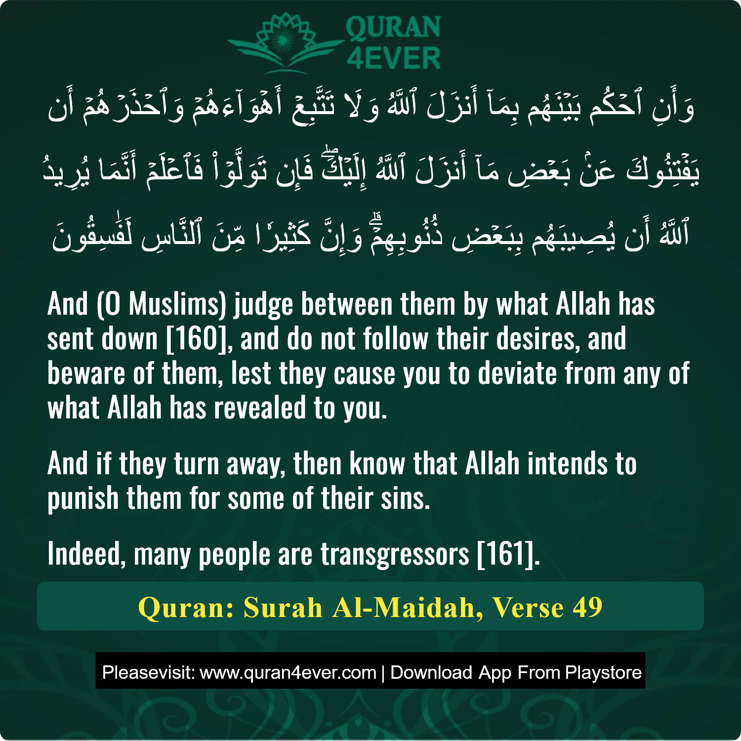 Surah 5, Ayah 49 - Quran Image