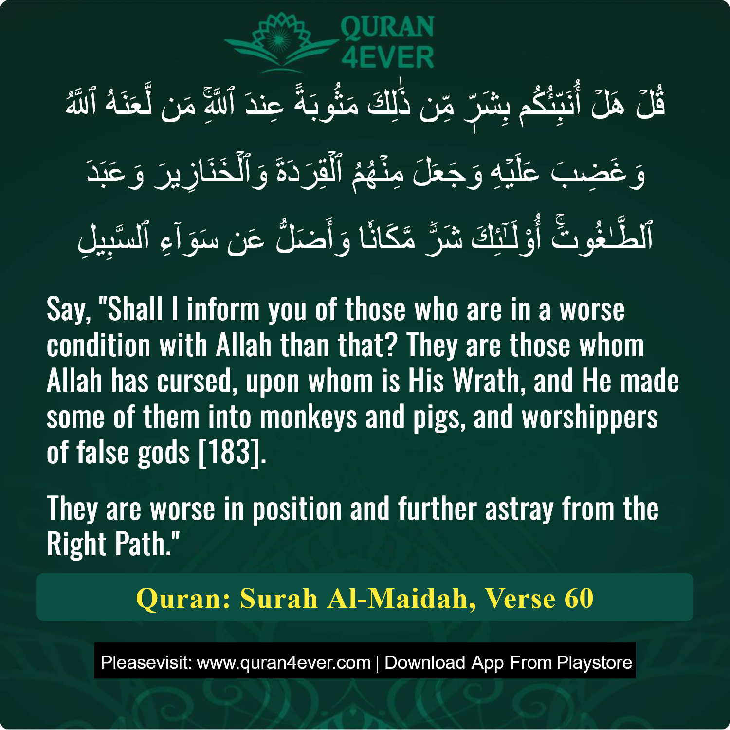 Surah 5, Ayah 60 - Quran Image