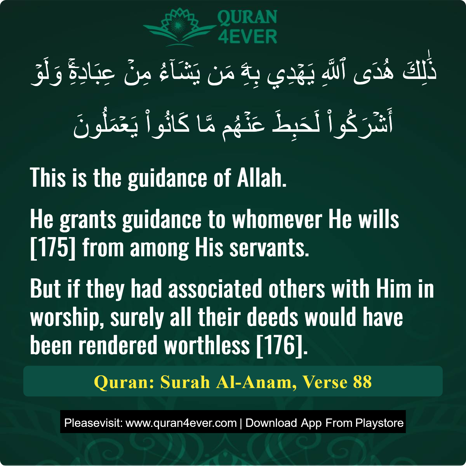 Surah 6, Ayah 88 - Quran Image