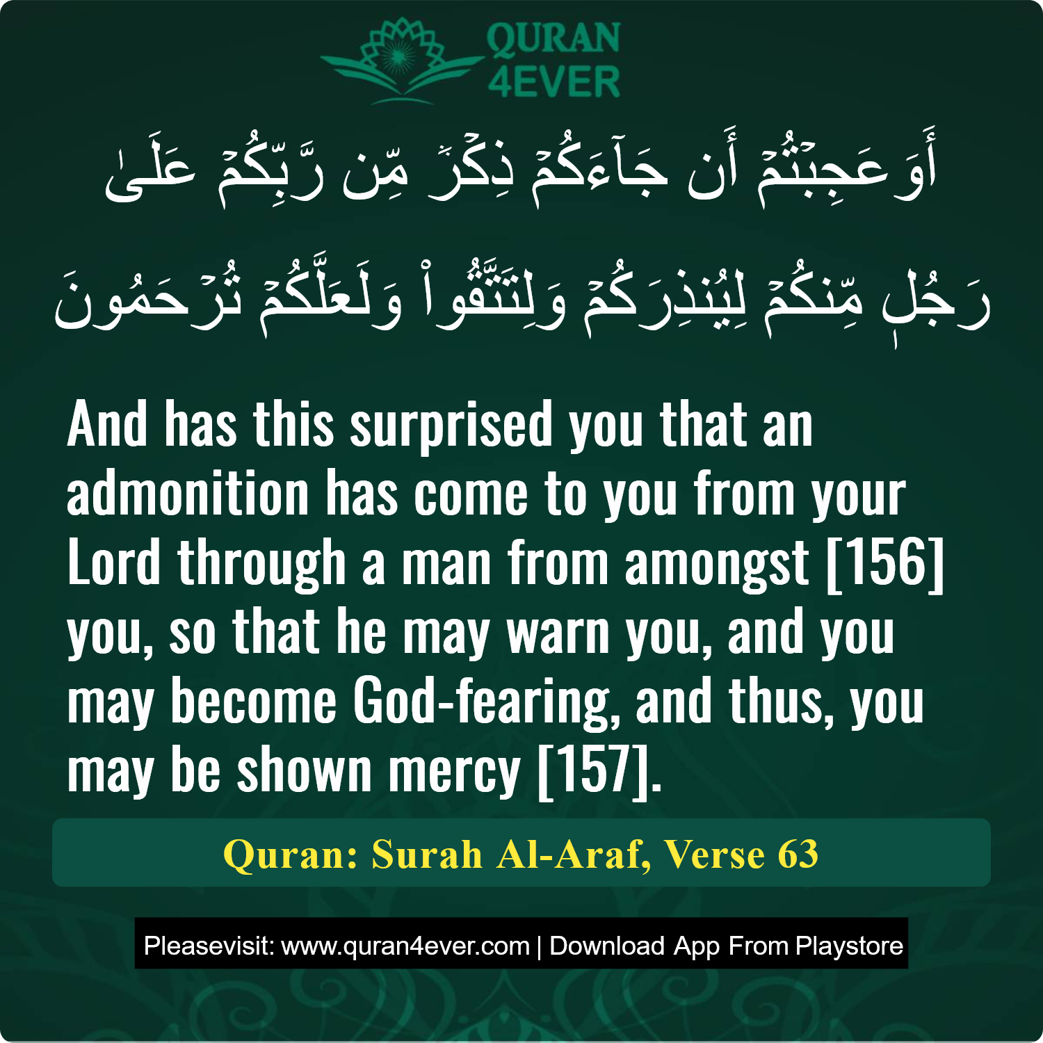 Surah 7, Ayah 63 - Quran Image