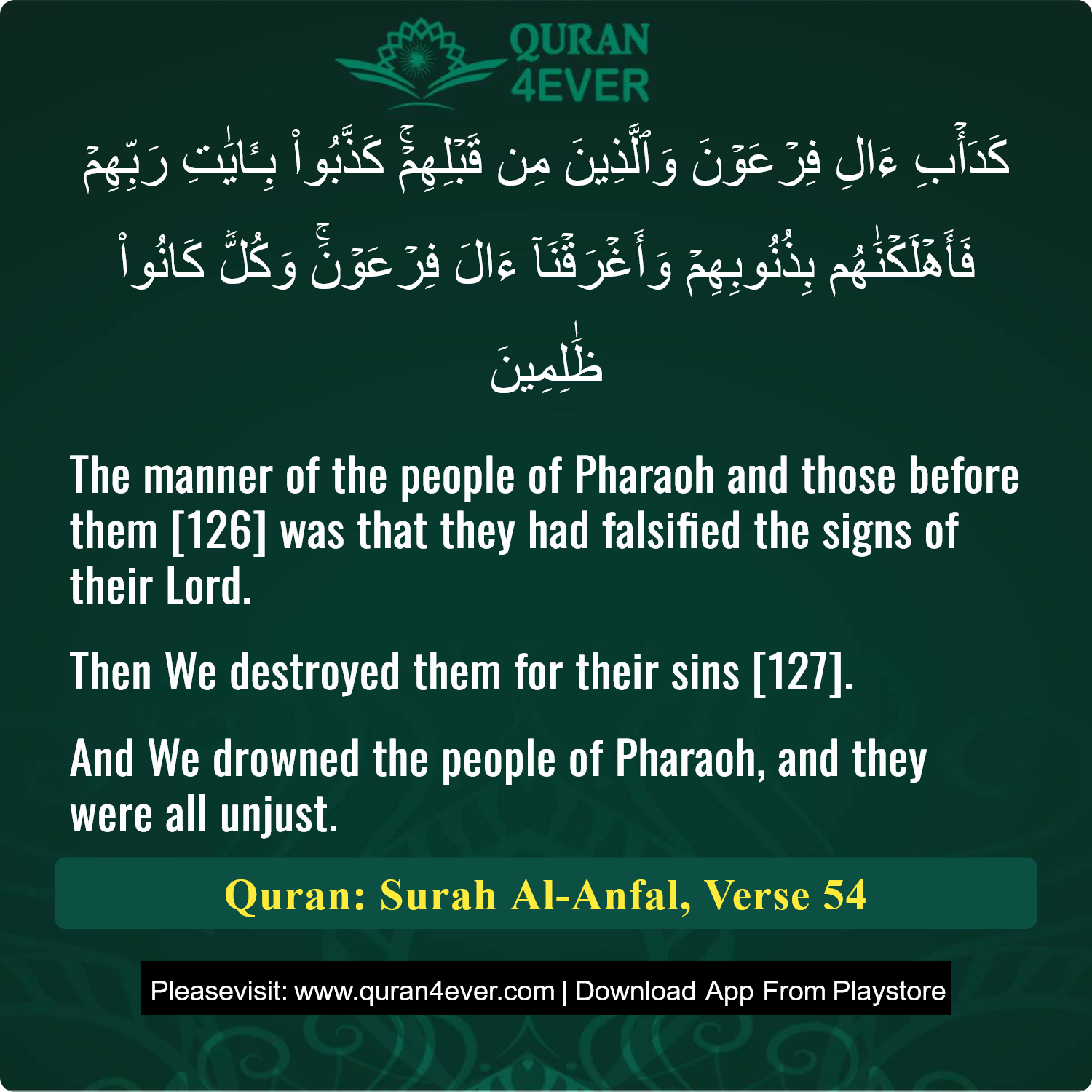 Surah 8, Ayah 54 - Quran Image