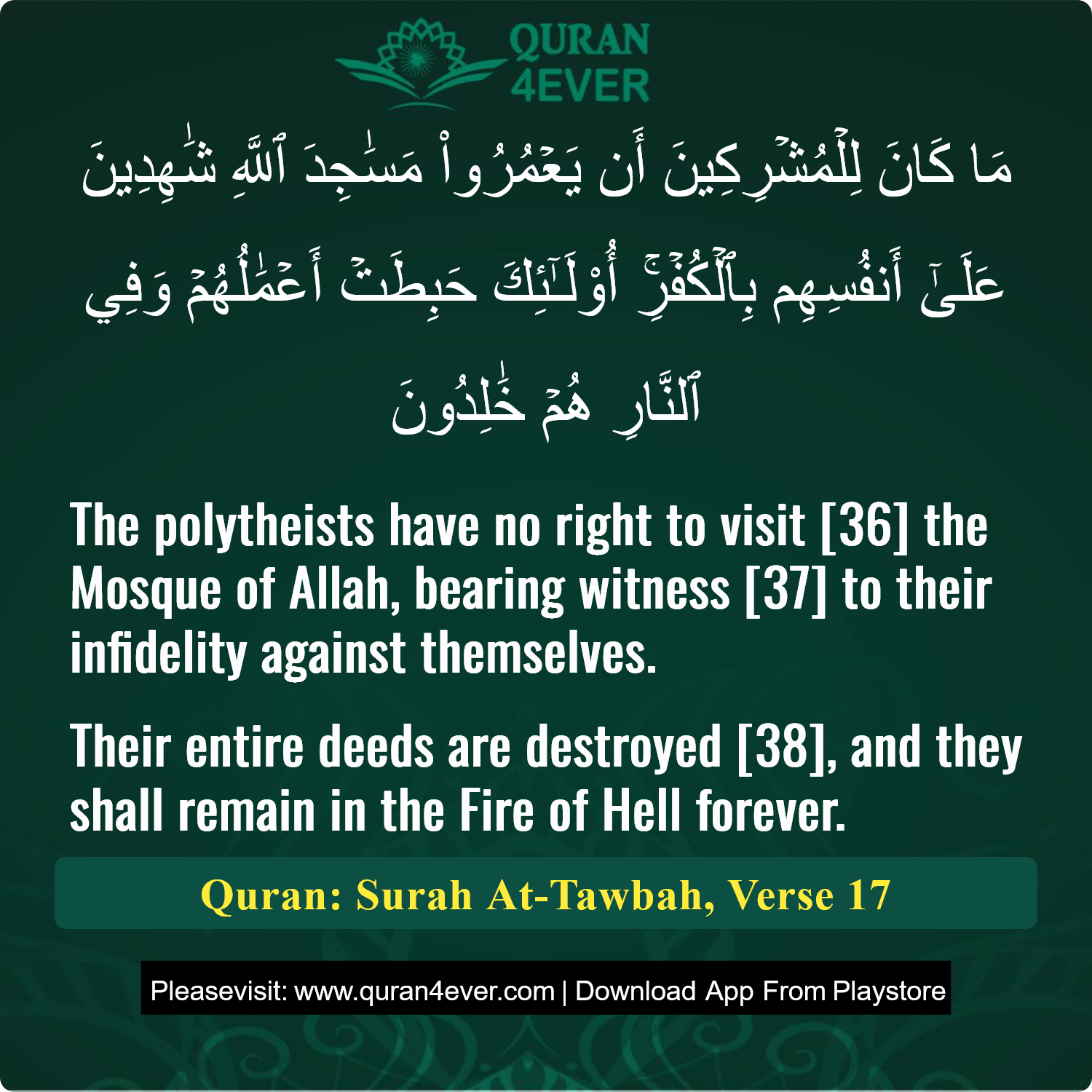 Surah 9, Ayah 17 - Quran Image