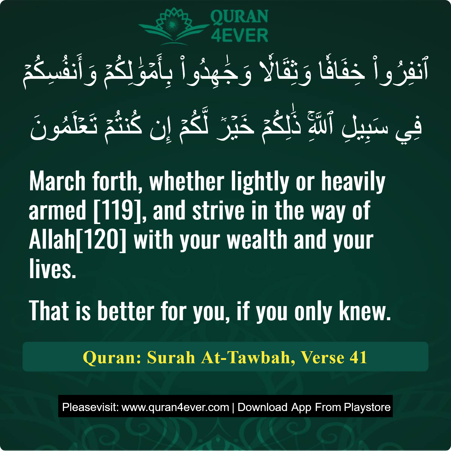 Surah 9, Ayah 41 - Quran Image