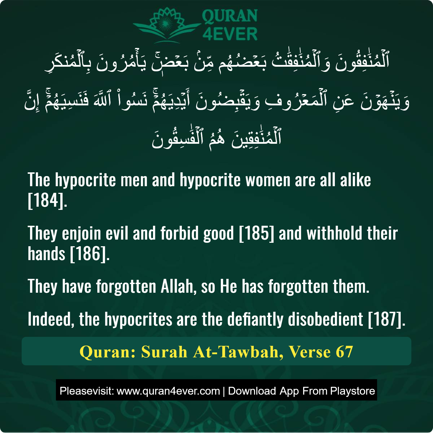 Surah 9, Ayah 67 - Quran Image