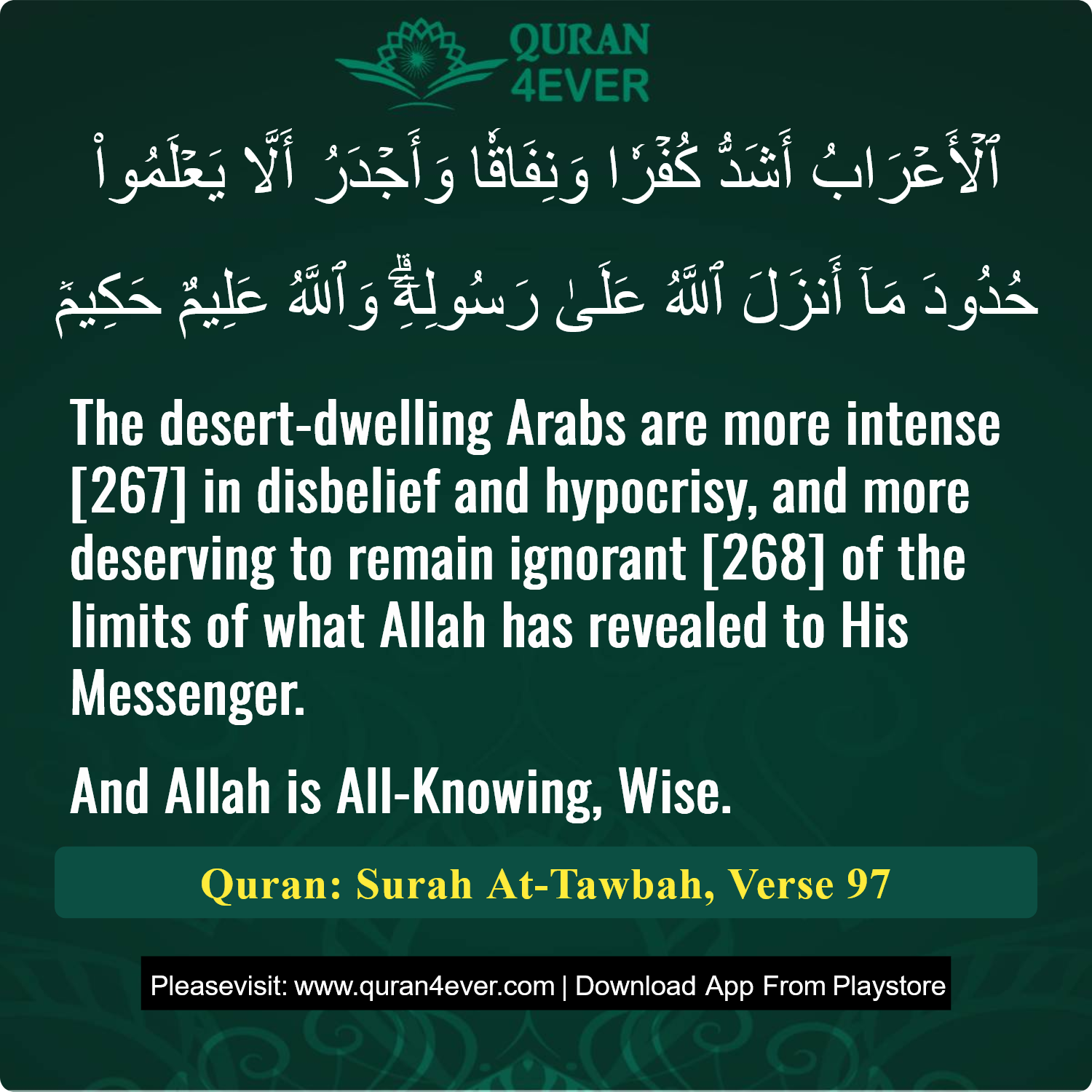 Surah 9, Ayah 97 - Quran Image