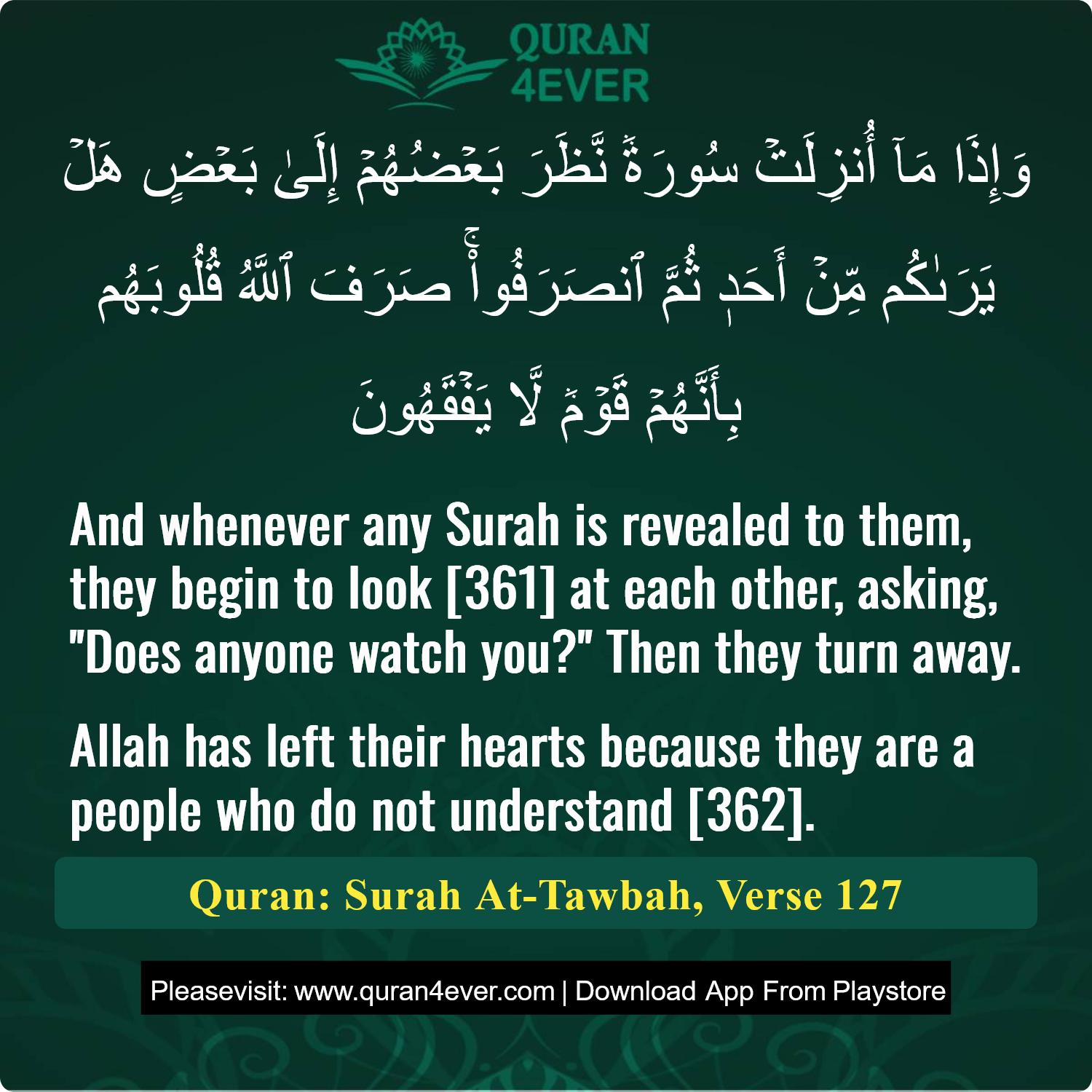 Surah 9, Ayah 127 - Quran Image