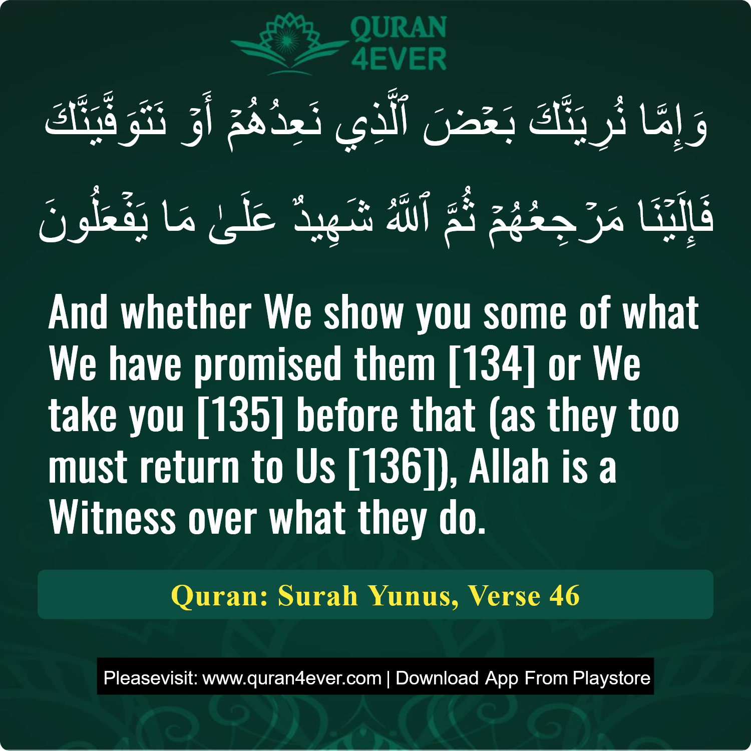 Surah 10, Ayah 46 - Quran Image