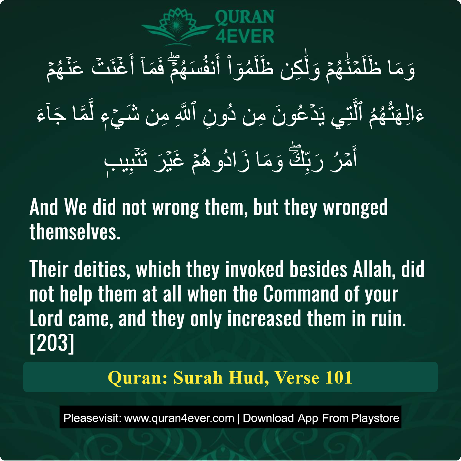Surah 11, Ayah 101 - Quran Image