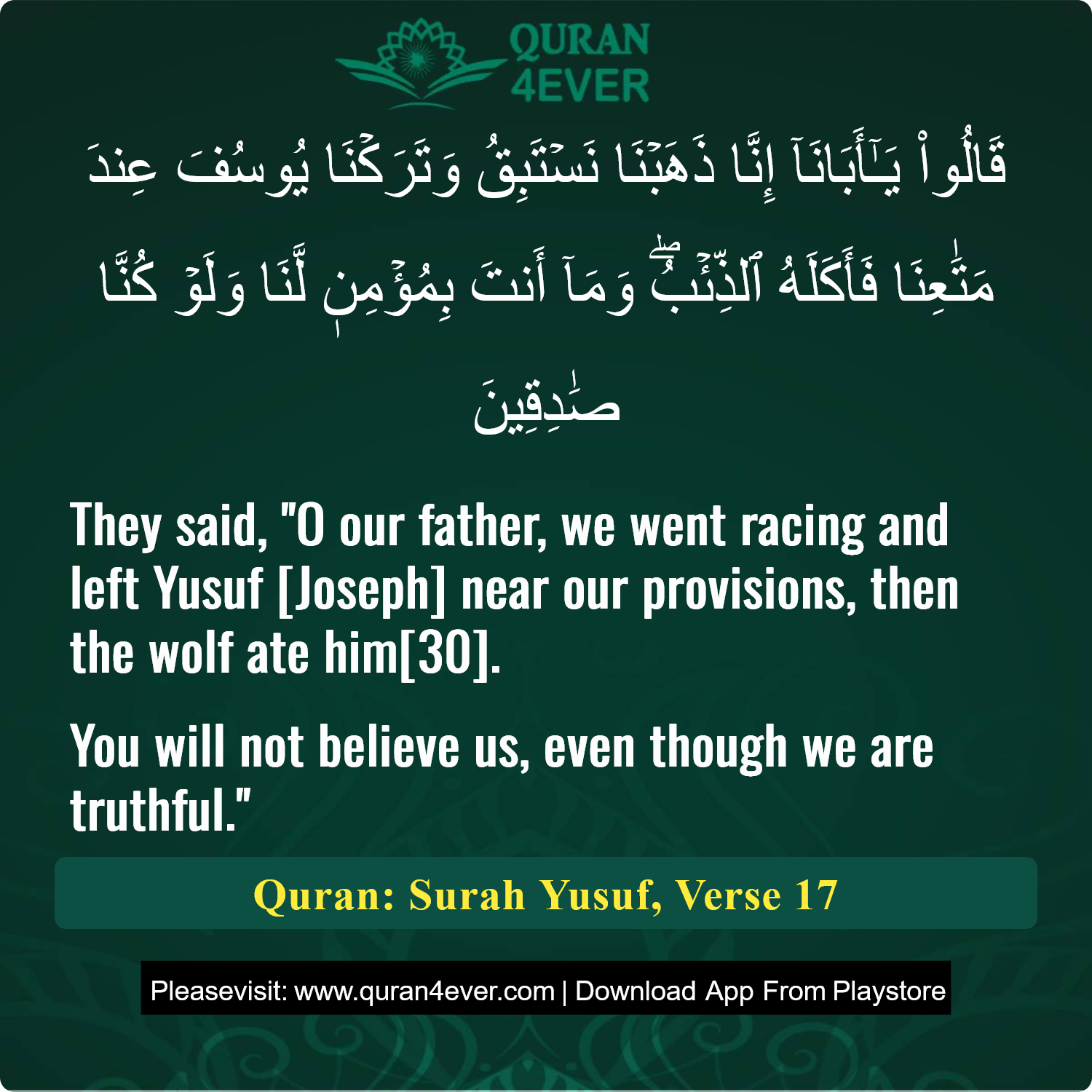 Surah 12, Ayah 17 - Quran Image