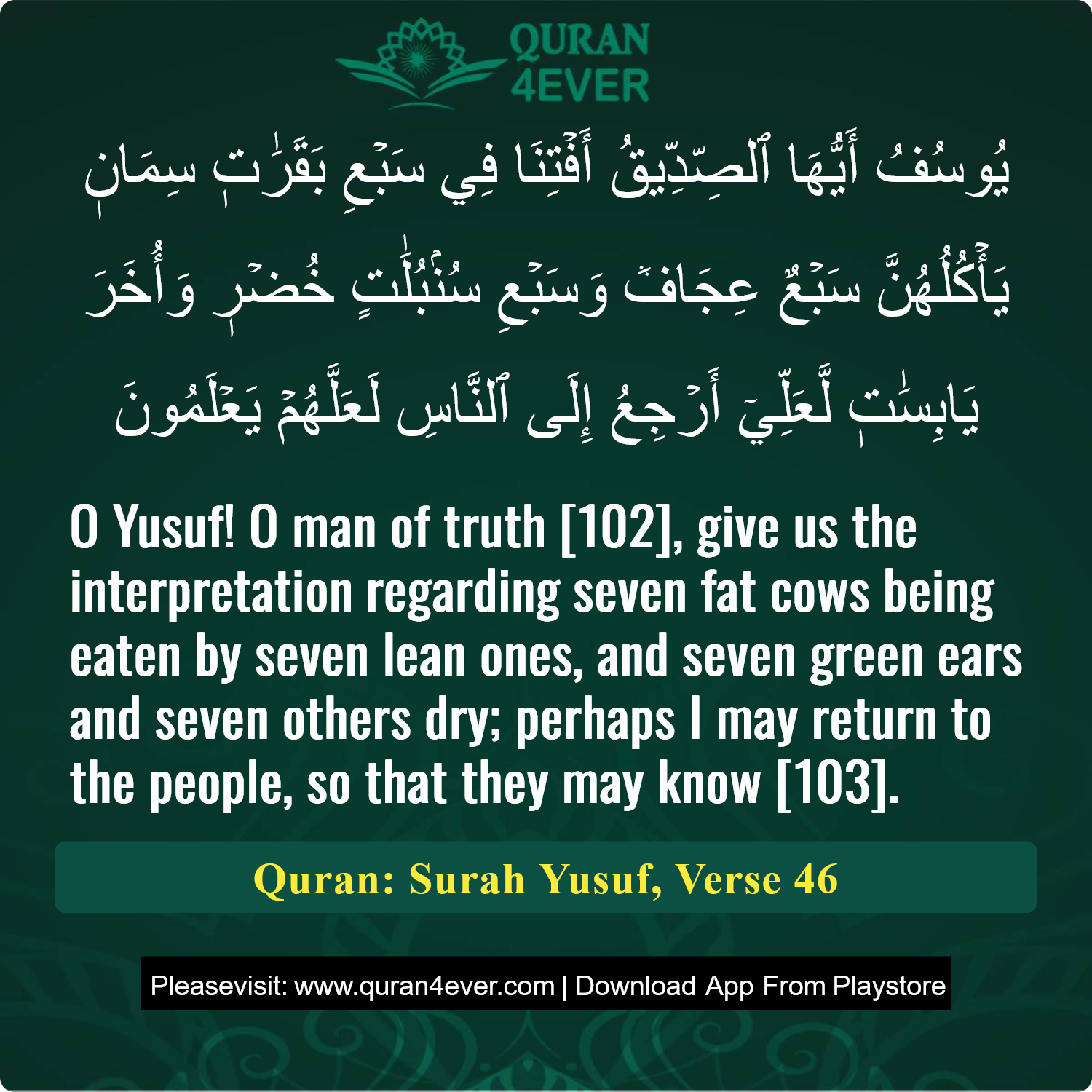 Surah 12, Ayah 46 - Quran Image