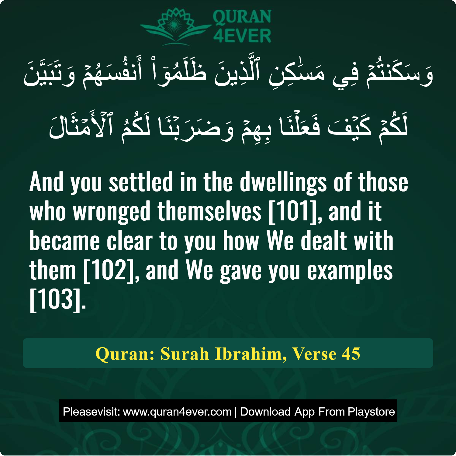Surah 14, Ayah 45 - Quran Image