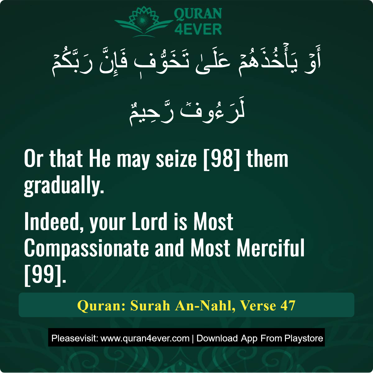 Surah 16, Ayah 47 - Quran Image
