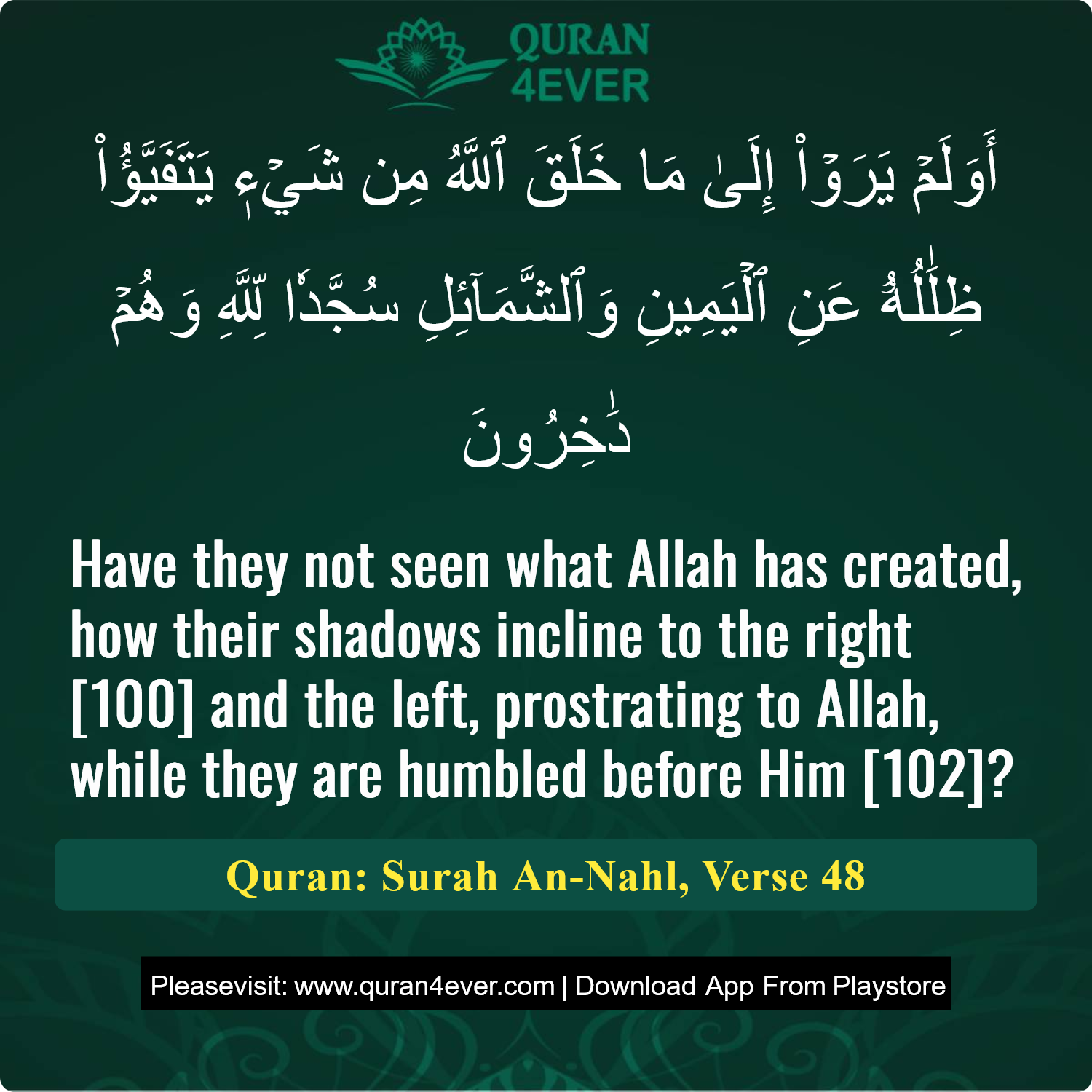Surah 16, Ayah 48 - Quran Image
