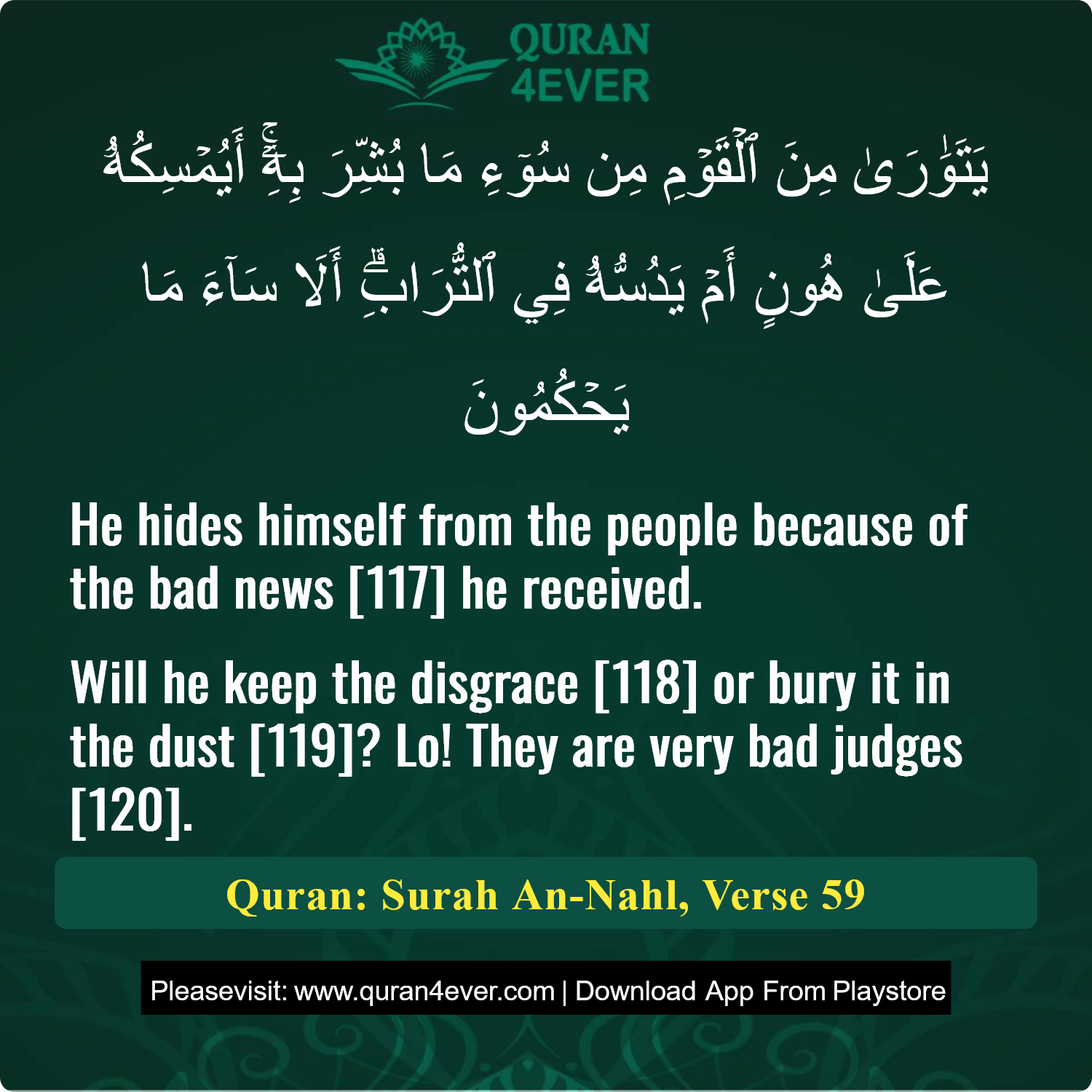 Surah 16, Ayah 59 - Quran Image