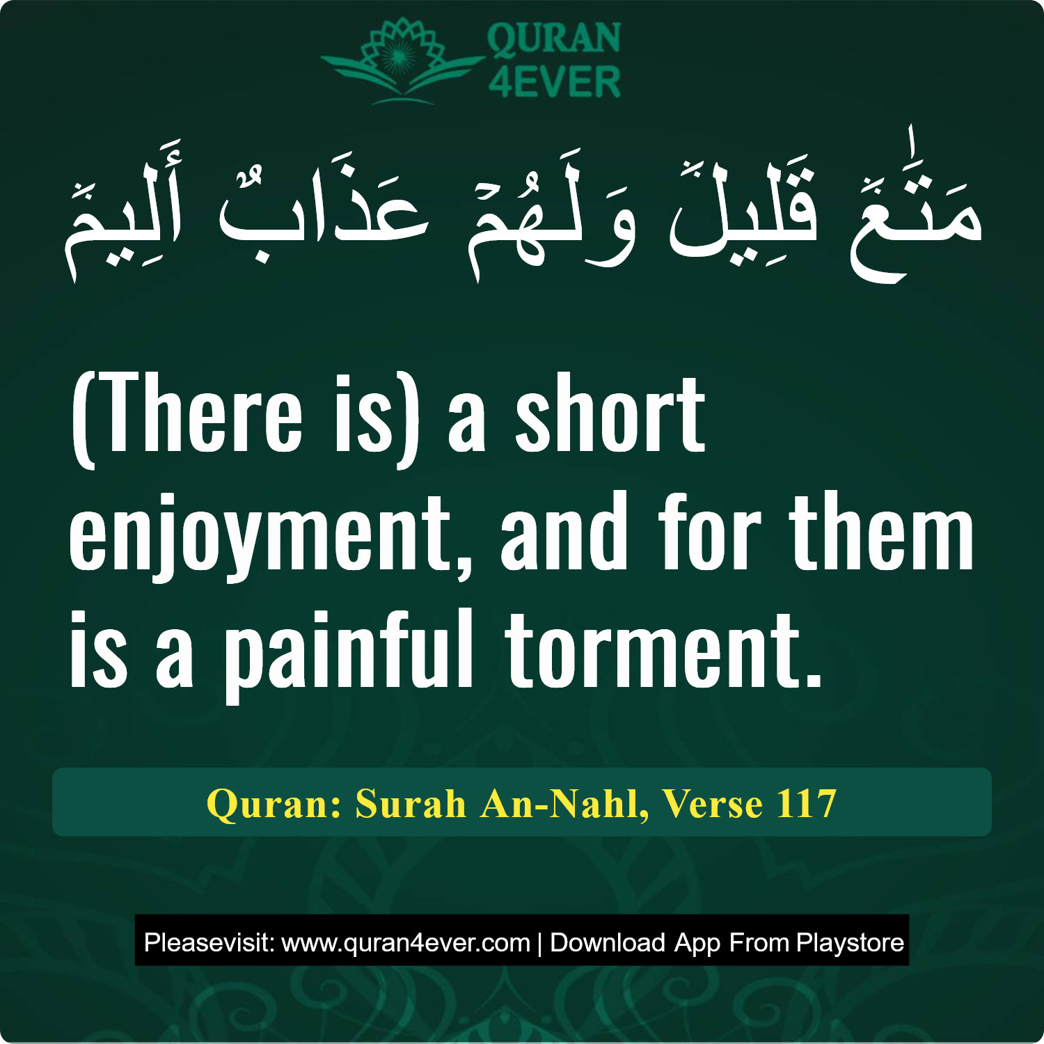 Surah 16, Ayah 117 - Quran Image