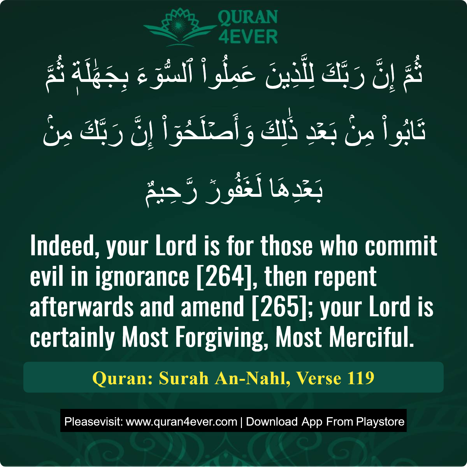 Surah 16, Ayah 119 - Quran Image