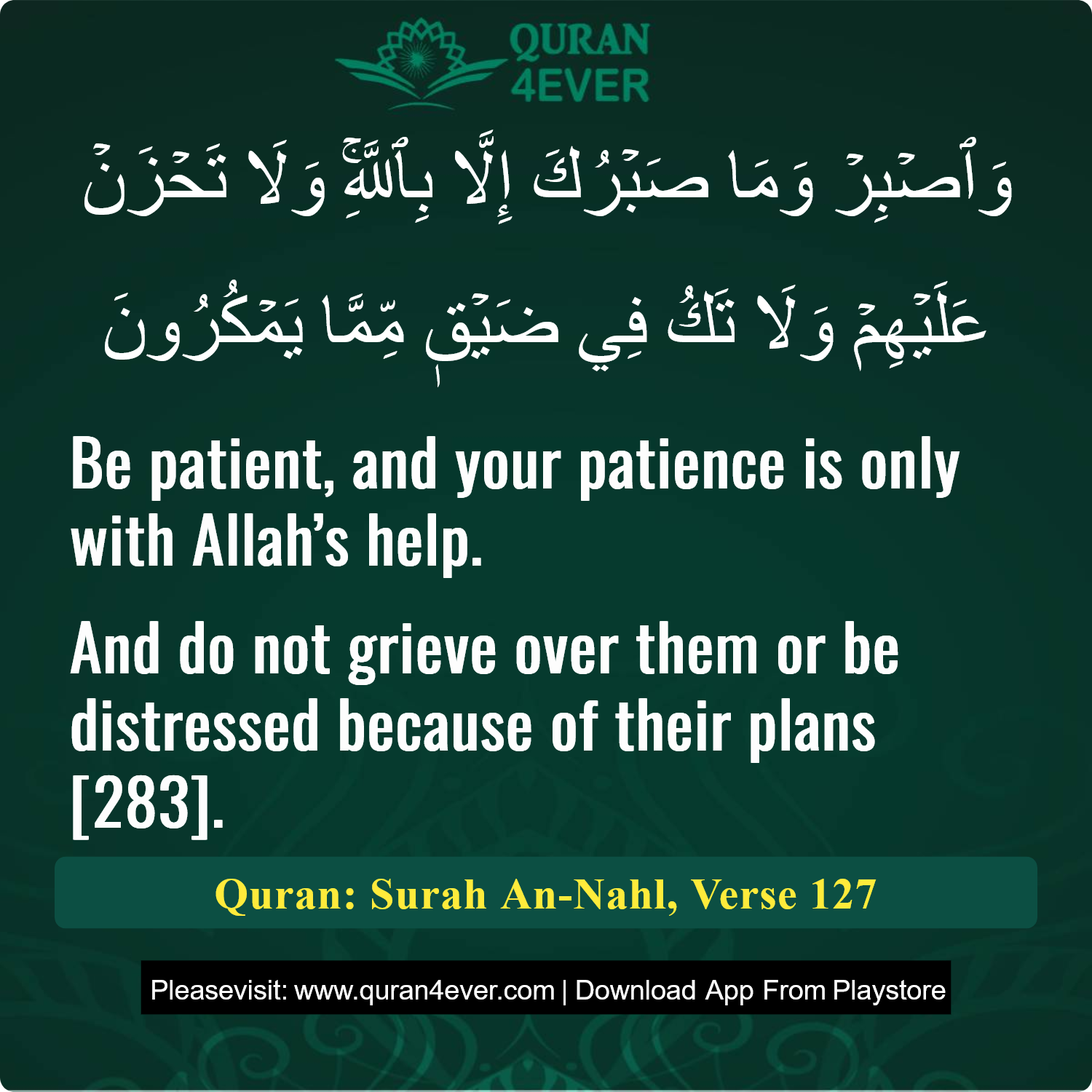 Surah 16, Ayah 127 - Quran Image