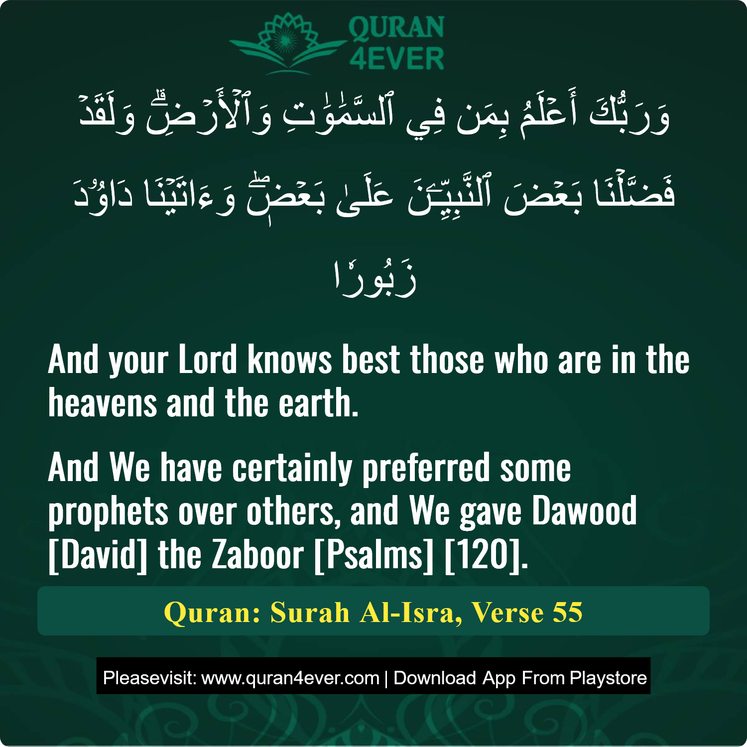 Surah 17, Ayah 55 - Quran Image