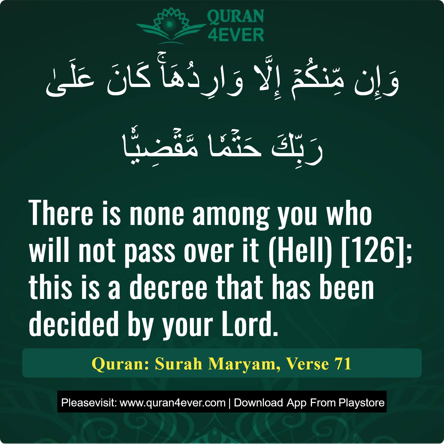 Surah 19, Ayah 71 - Quran Image