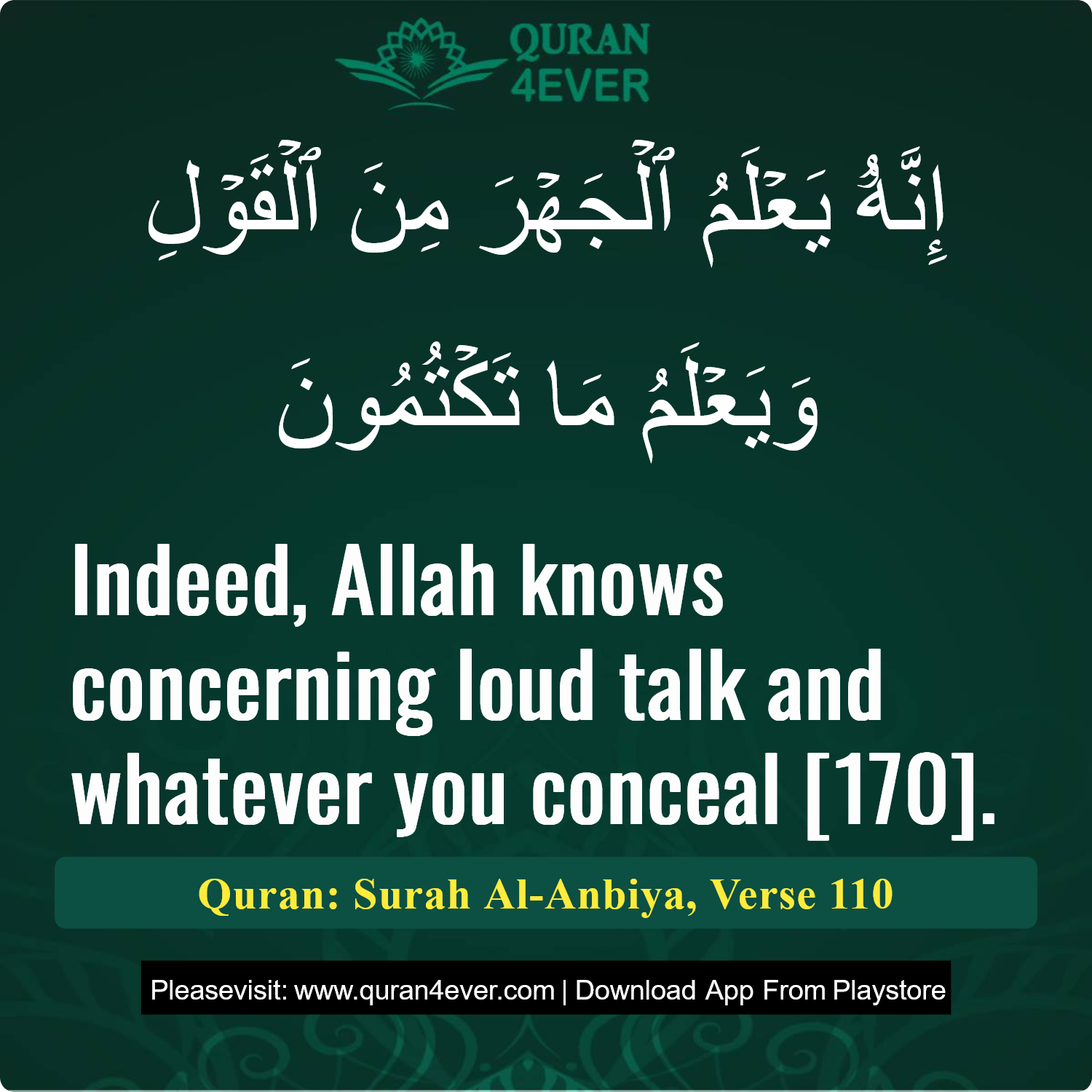 Surah 21, Ayah 110 - Quran Image