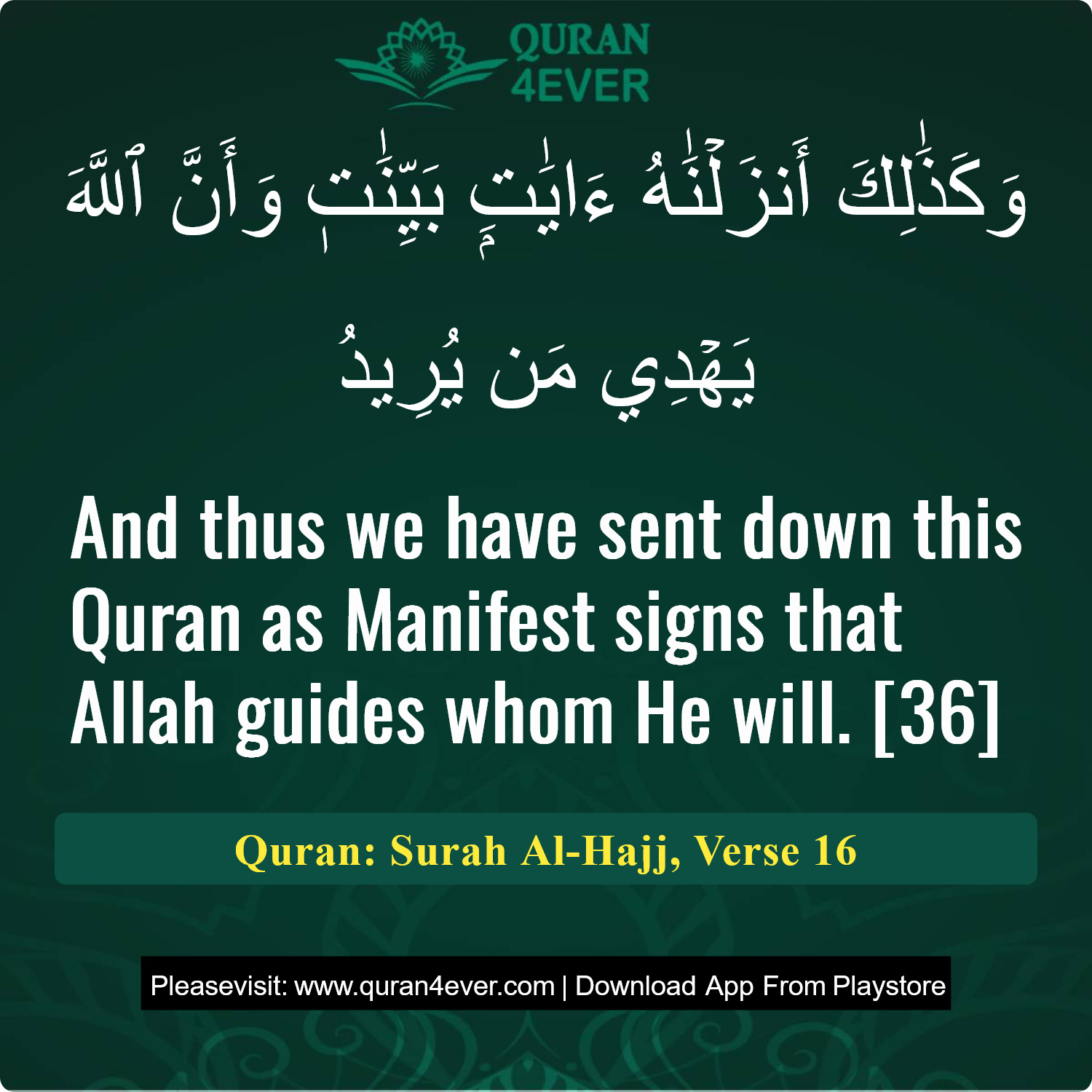 Surah 22, Ayah 16 - Quran Image