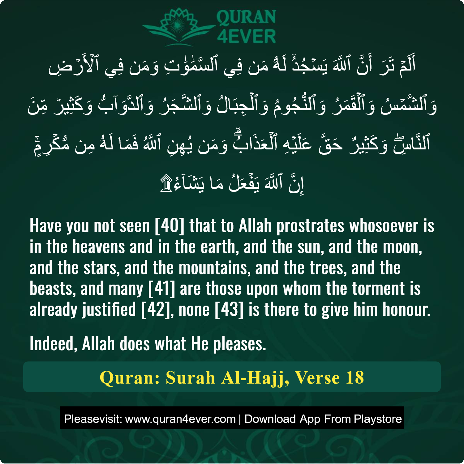 Surah 22, Ayah 18 - Quran Image