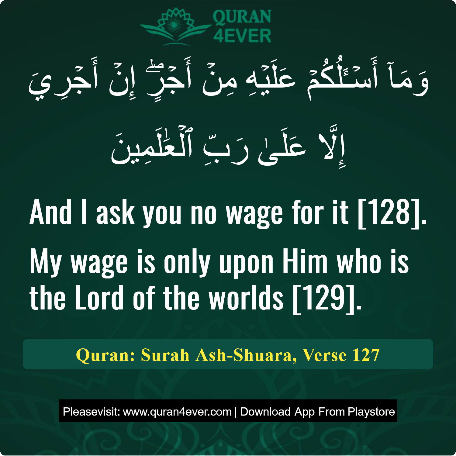 Surah 26, Ayah 127 - Quran Image