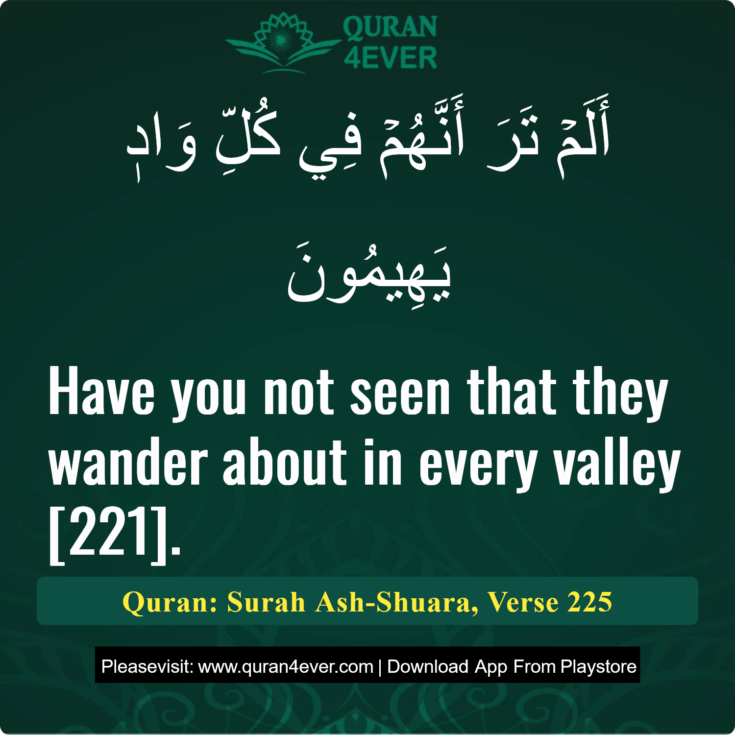 Surah 26, Ayah 225 - Quran Image