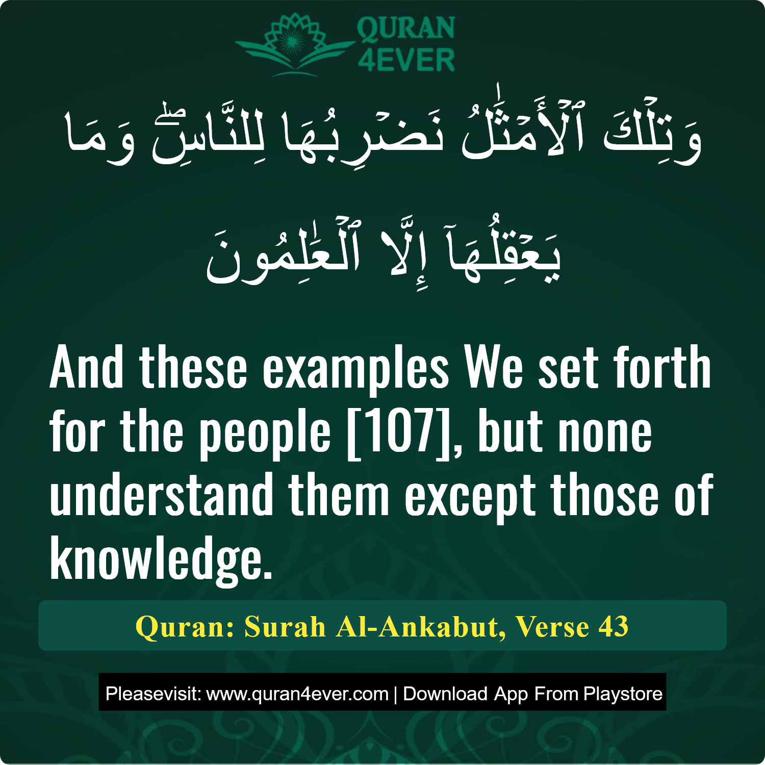 Surah 29, Ayah 43 - Quran Image