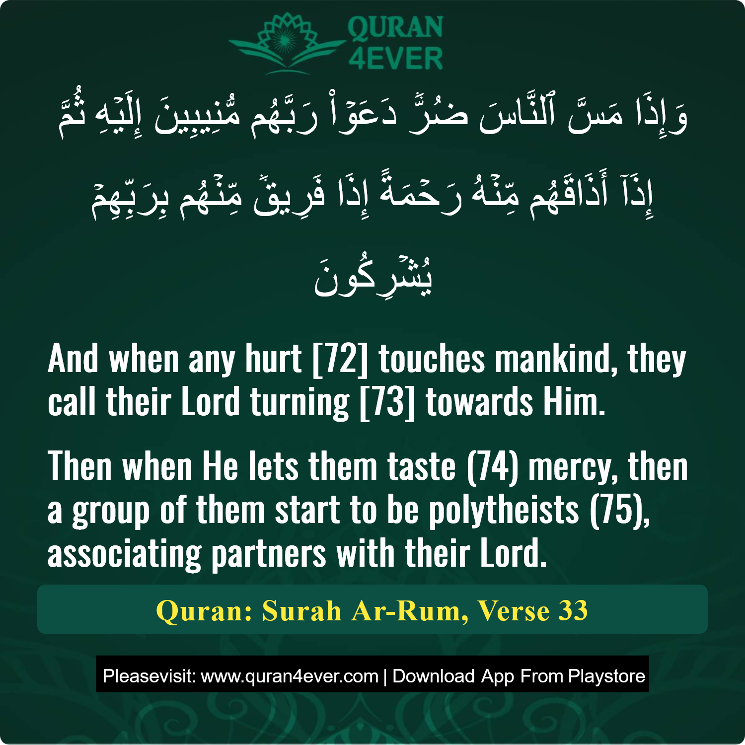 Surah 30, Ayah 33 - Quran Image