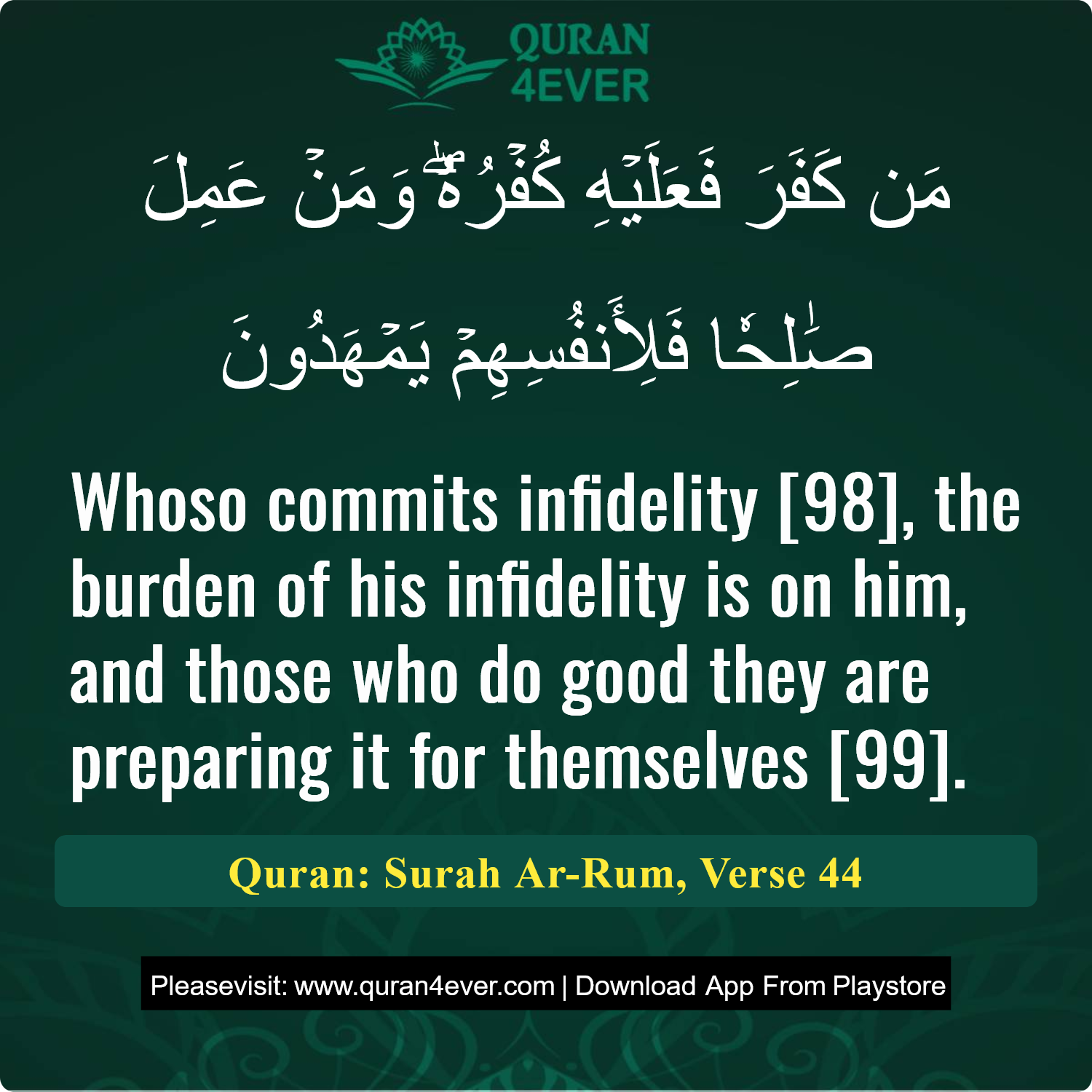 Surah 30, Ayah 44 - Quran Image