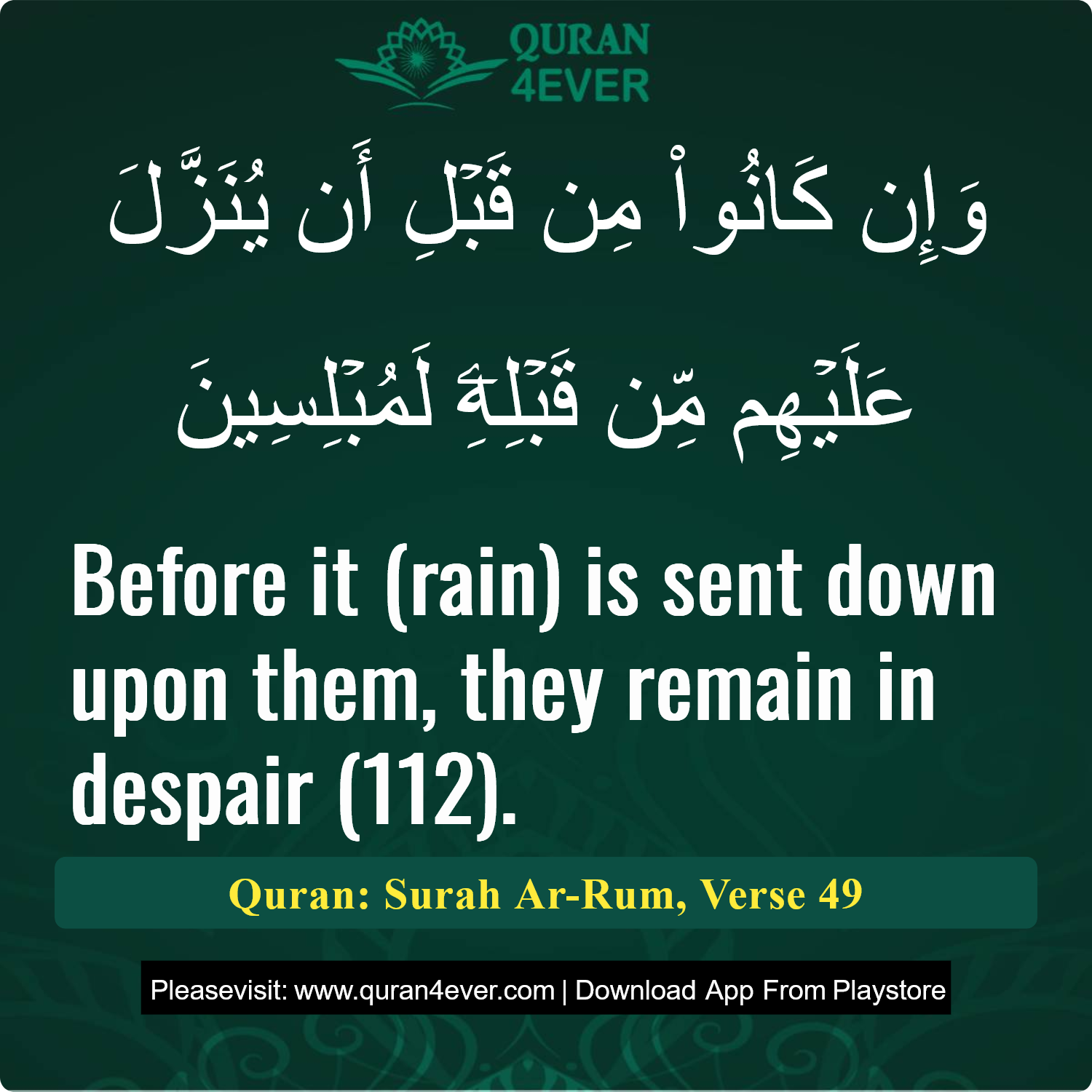 Surah 30, Ayah 49 - Quran Image