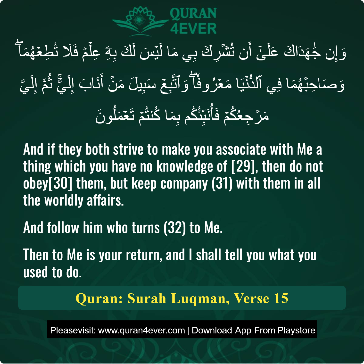 Surah 31, Ayah 15 - Quran Image