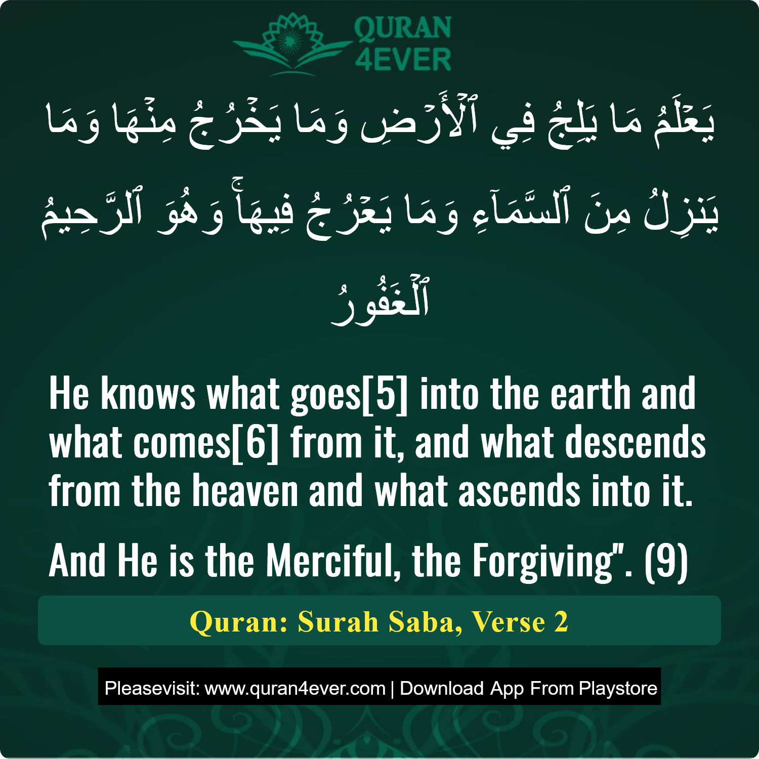 Surah 34, Ayah 2 - Quran Image