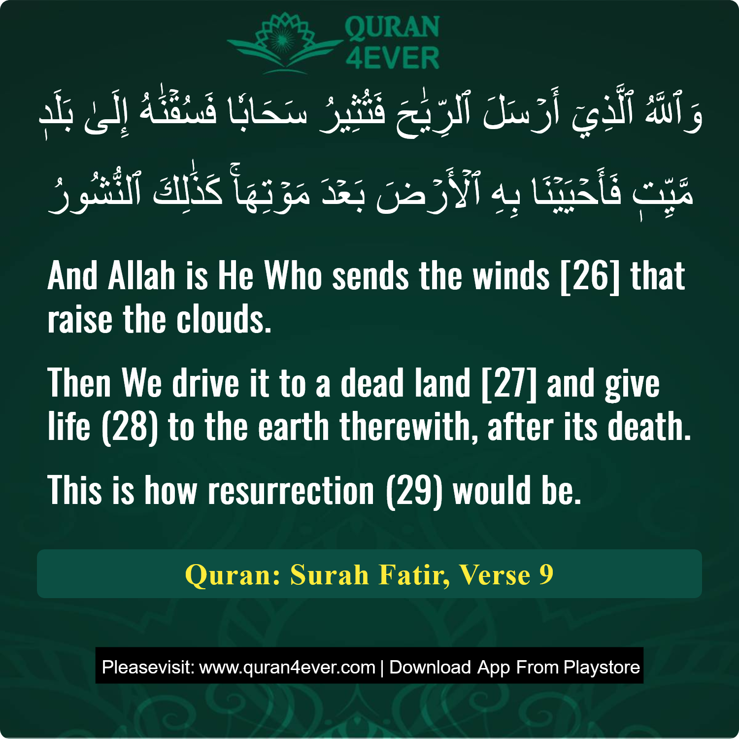Surah 35, Ayah 9 - Quran Image