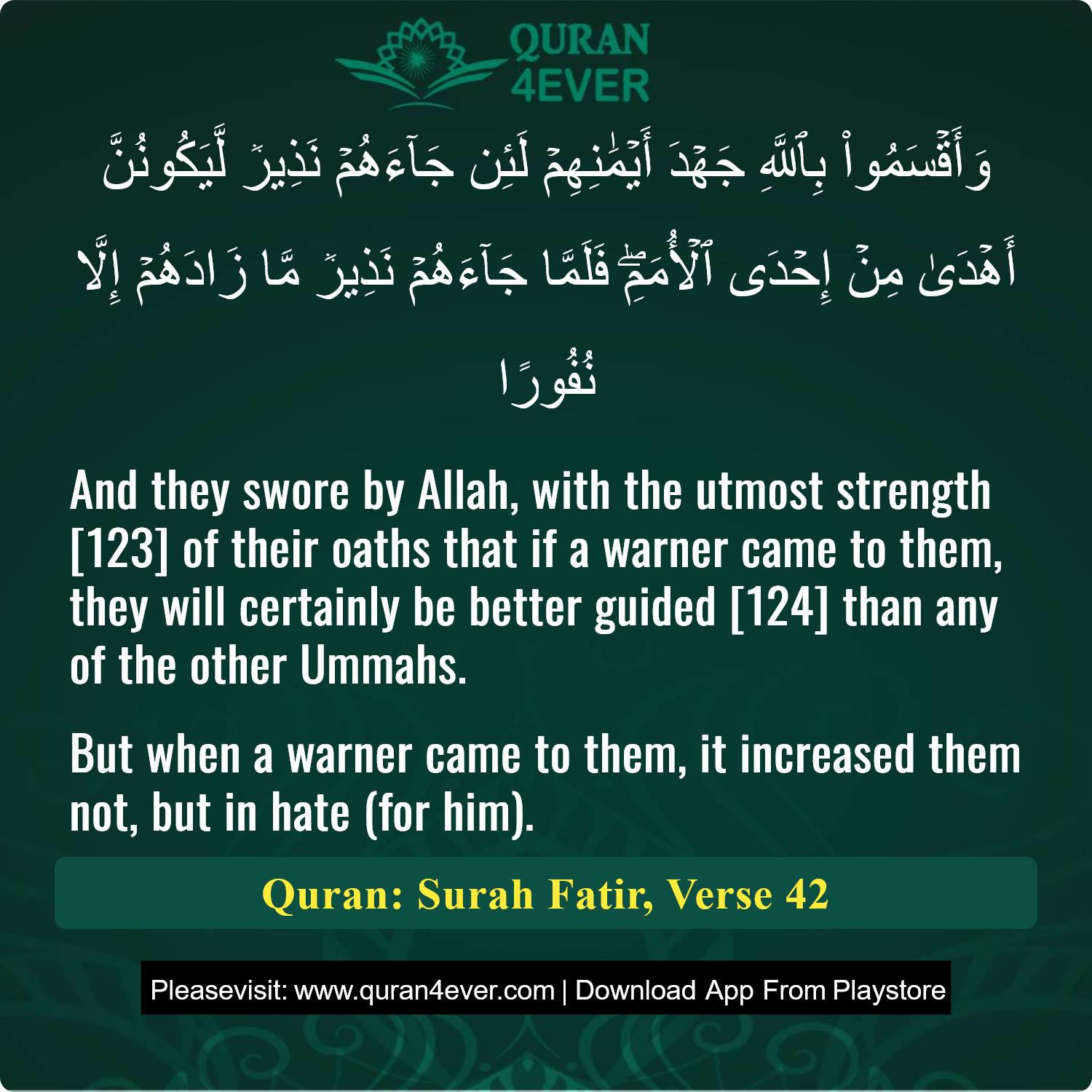 Surah 35, Ayah 42 - Quran Image