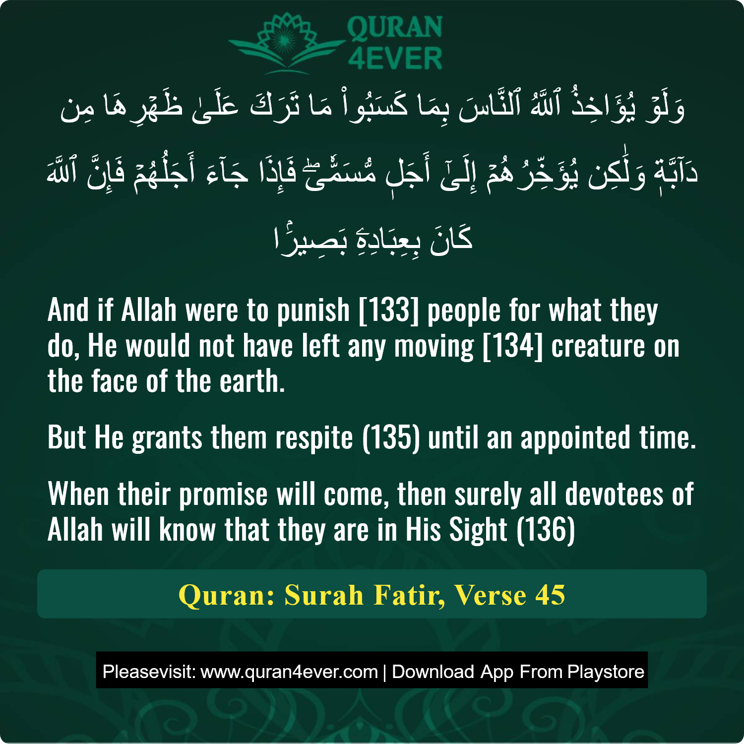 Surah 35, Ayah 45 - Quran Image