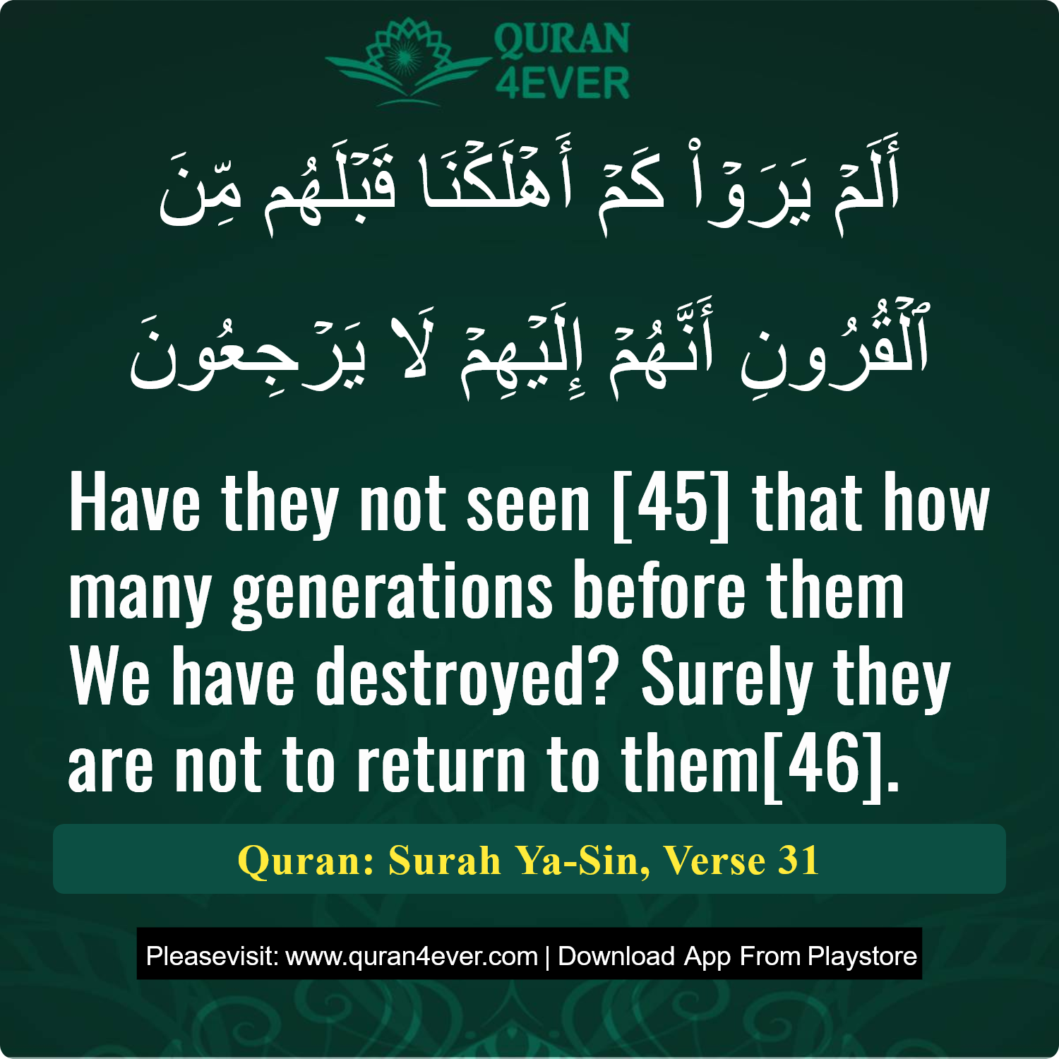 Surah 36, Ayah 31 - Quran Image