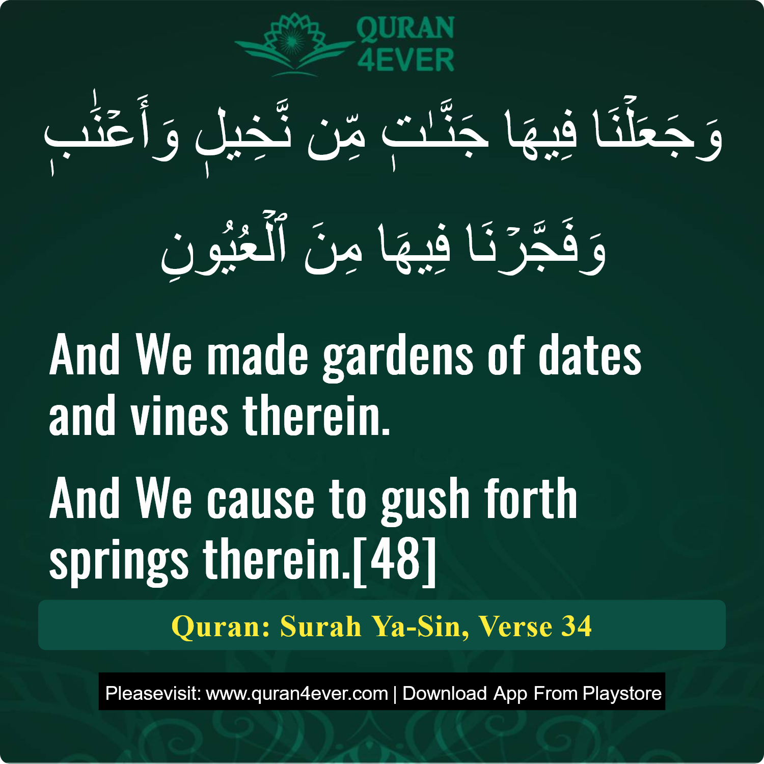 Surah 36, Ayah 34 - Quran Image