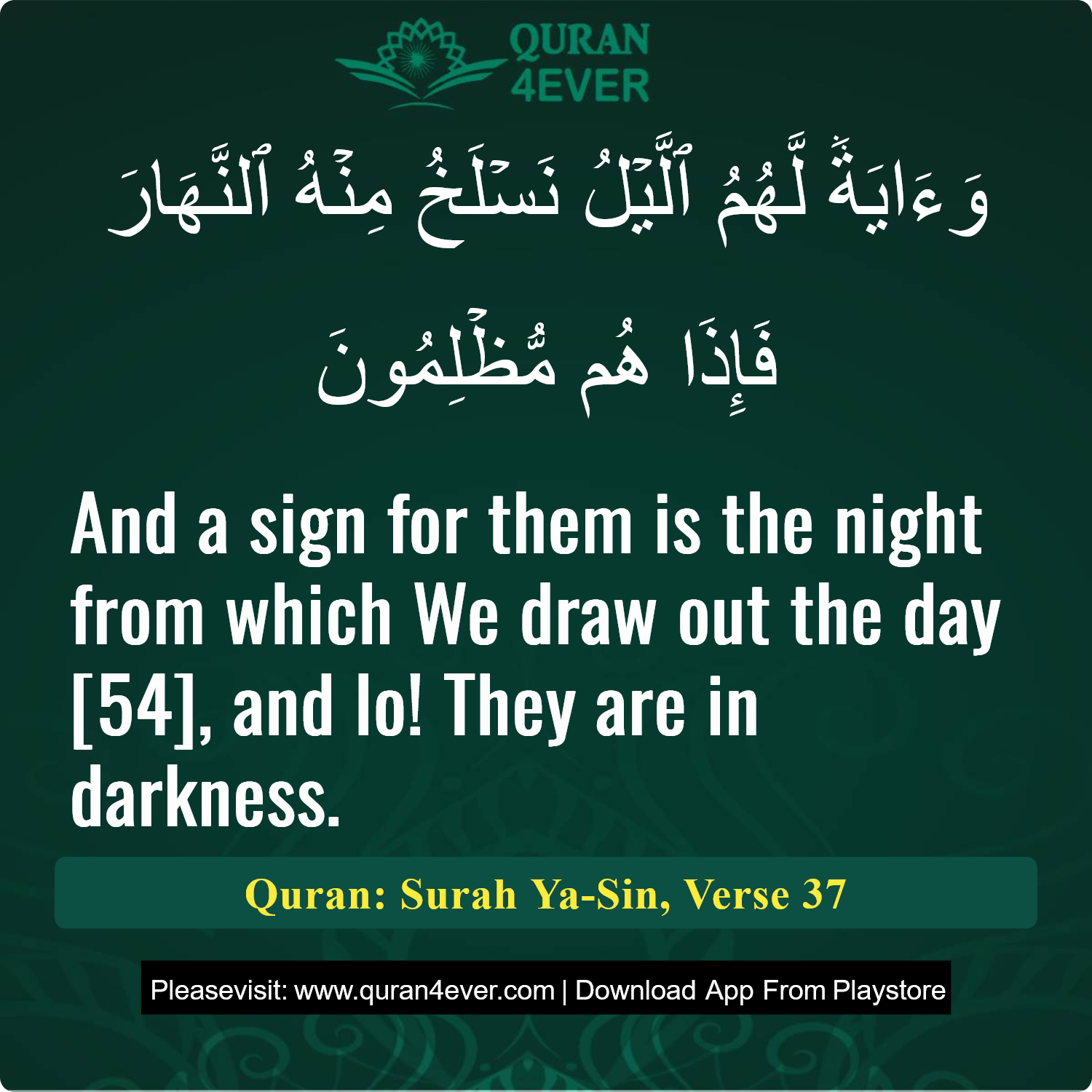 Surah 36, Ayah 37 - Quran Image