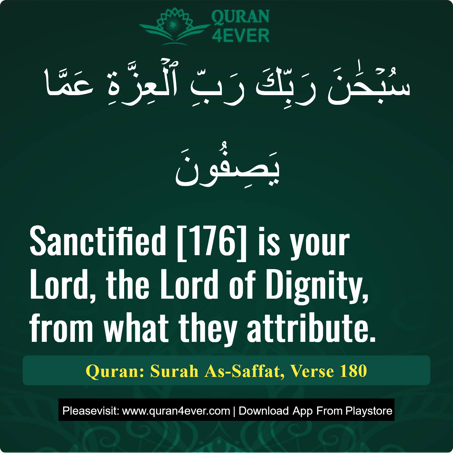 Surah 37, Ayah 180 - Quran Image